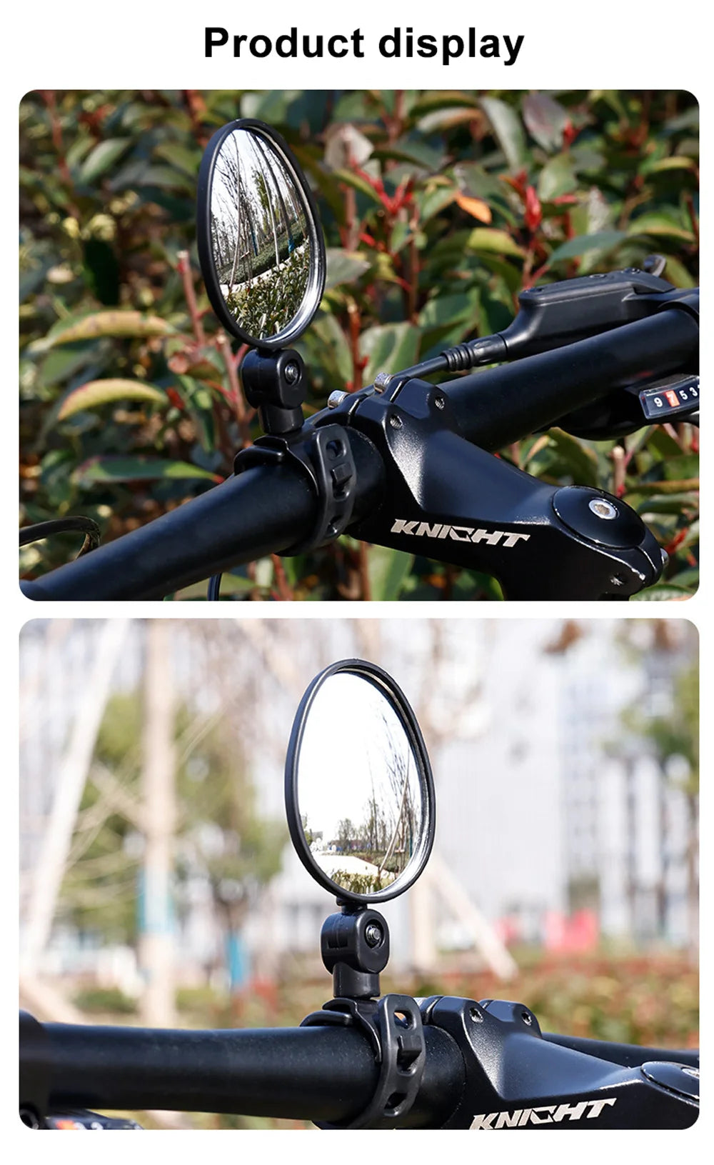 1/2pcs Bike Rearview Mirror 360° Adjustable Rotatable Handlebar Convex Mirror Safe Wide Angle For Bicycle Cycling Outdoor Sports