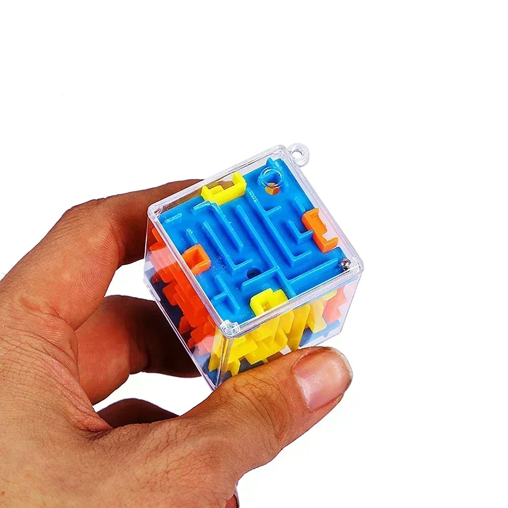 1PCS Mini 3D Maze Magic Cube Six-sided Transparent Puzzle Speed Cube Rolling Ball Cubes Maze Toys For Stress Reliever Toys