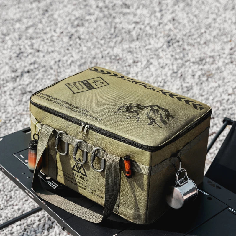Backpack 30-42L Tactical Camping Storage Bag - Insulated Folding Box for Picnic, Tableware & Field Equipment Waterproof