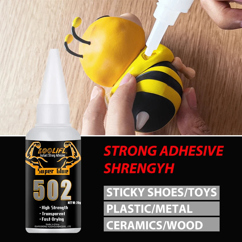 502 Super Glue Quick-drying Strong Cyanoacrylate Glue Is Used for DIY Handicraft Repair of Metal, Wood, Plastic and Ceramics.20g