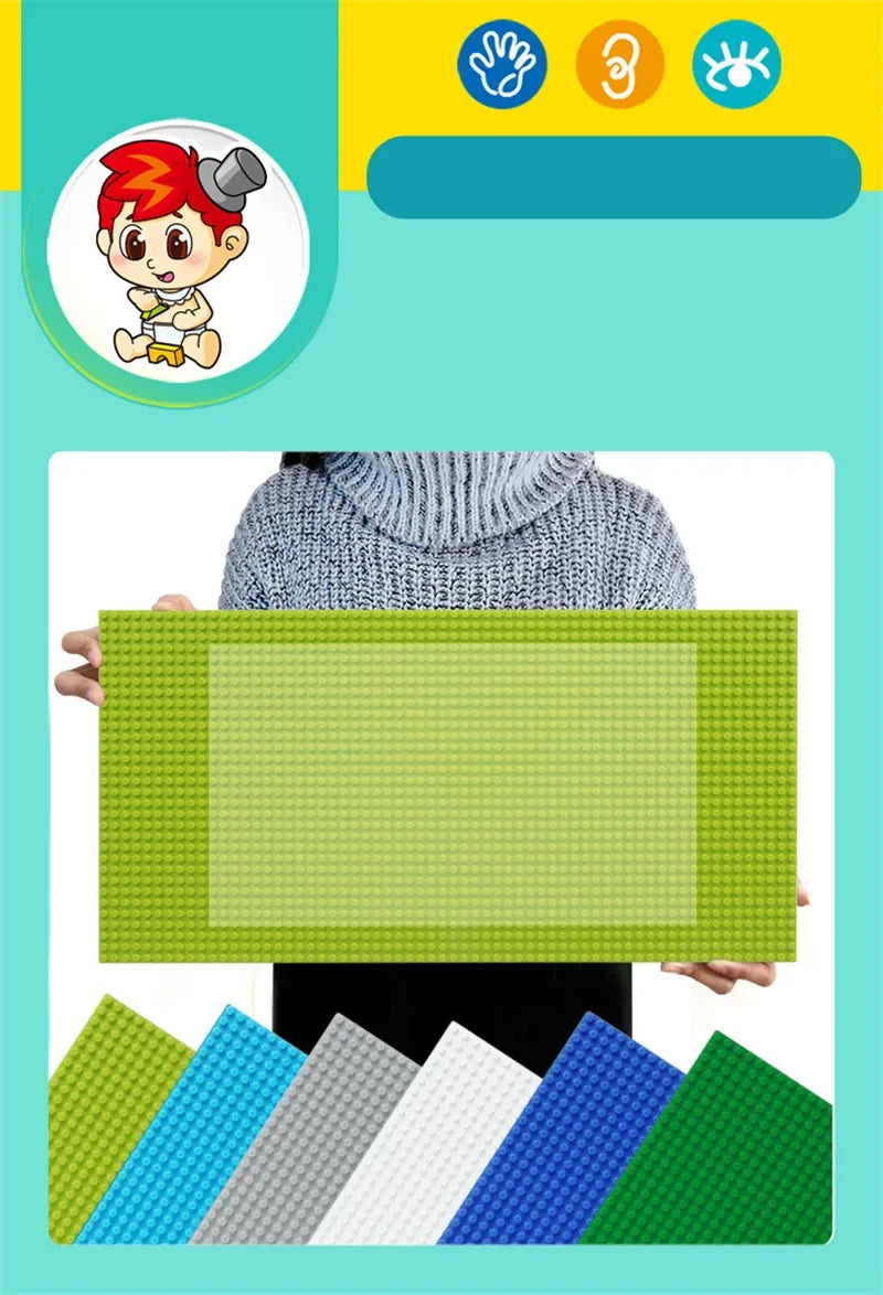 32*64 Holes Classic Building Blocks Base Board, DIY Assembled Building Blocks Wall Compatible With Brand Gift Toys