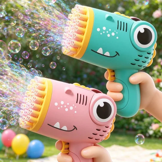 40 Hole Dinosaur Bubble Gun, 2-in-1 Electric Soap Water Bubble Machine, Summer Outdoor Interactive Desktop Game, Party Gift