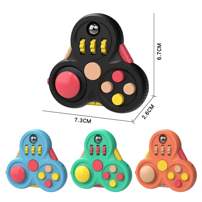 Hot-Selling Second-Generation Stress-Relief Handle, Triangular Handheld Fidget Spinner, Multi-Functional Fidget Spinner Handle, Portable Stress-Relief Handheld Toy with 12 Sensory Functions, Suitable for Anxiety, Adhd, Autism