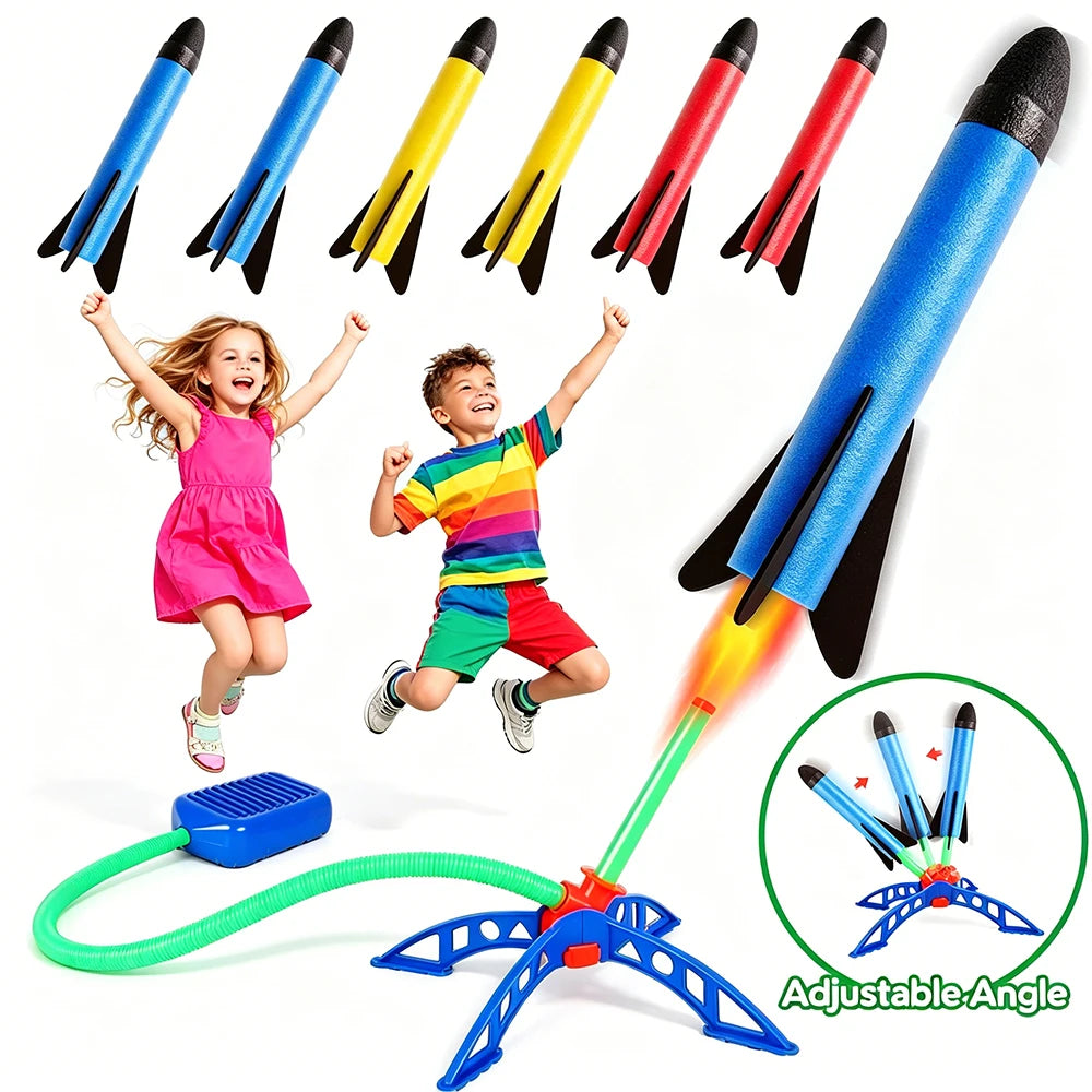 Kid Air Rocket Foot Pump Launcher Outdoor Air Pressed Pedal Soaring Rocket Toys Child Play Set Jump Sport Game Toys For Children