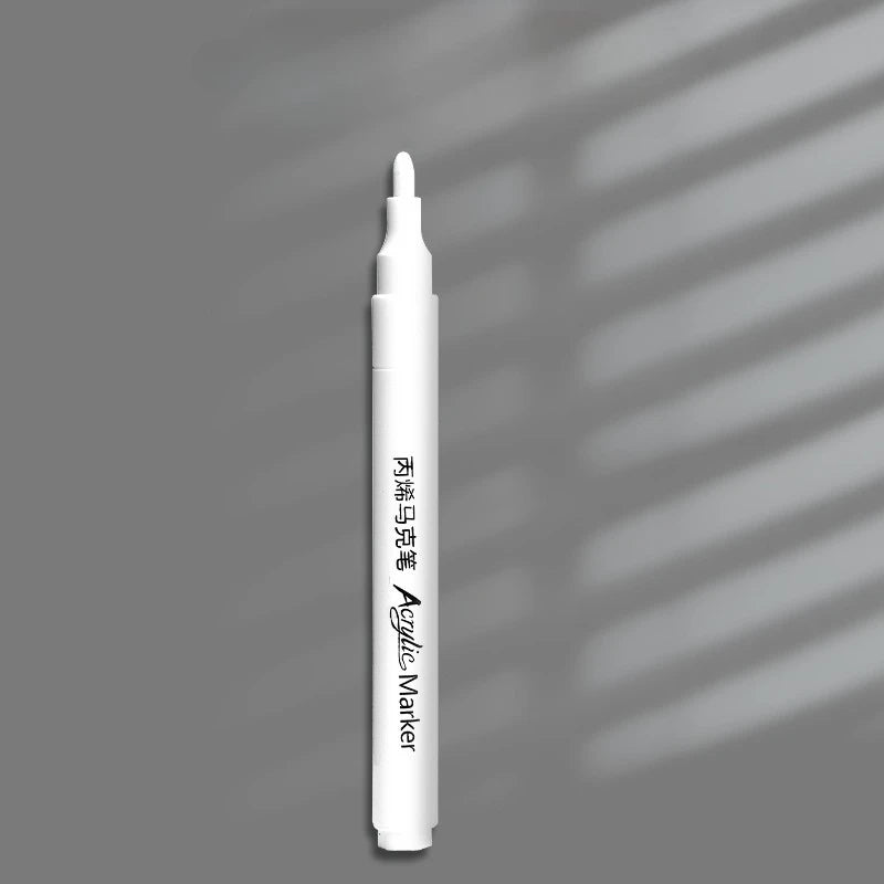 1/3/5 Pcs Student-specific white acrylic marker for sketching, highlighting, and oil-based quick-drying painting brush