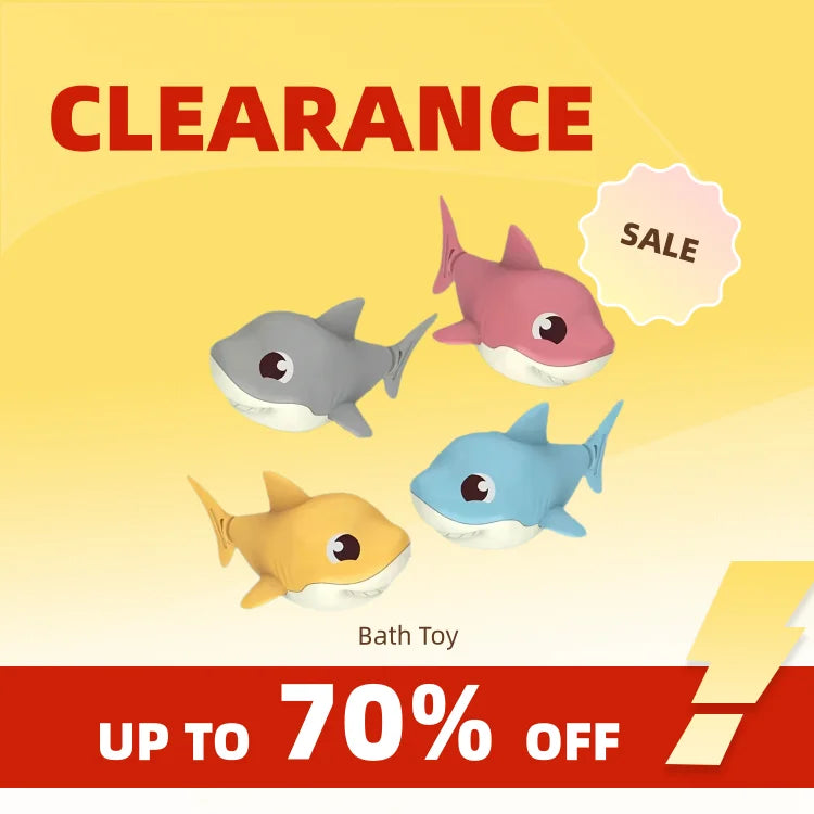 Clearance_1pc Summer hot new cartoon shark baby water play toy with wind up chain, outdoor beach toy, shower toy, bath toy_Conti