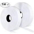 1/2/5M 20-50mm White Strong Self Adhesive Fastener Hook and Loop Strips with Glue Double-Side Mounting Tapes for DIY Craft