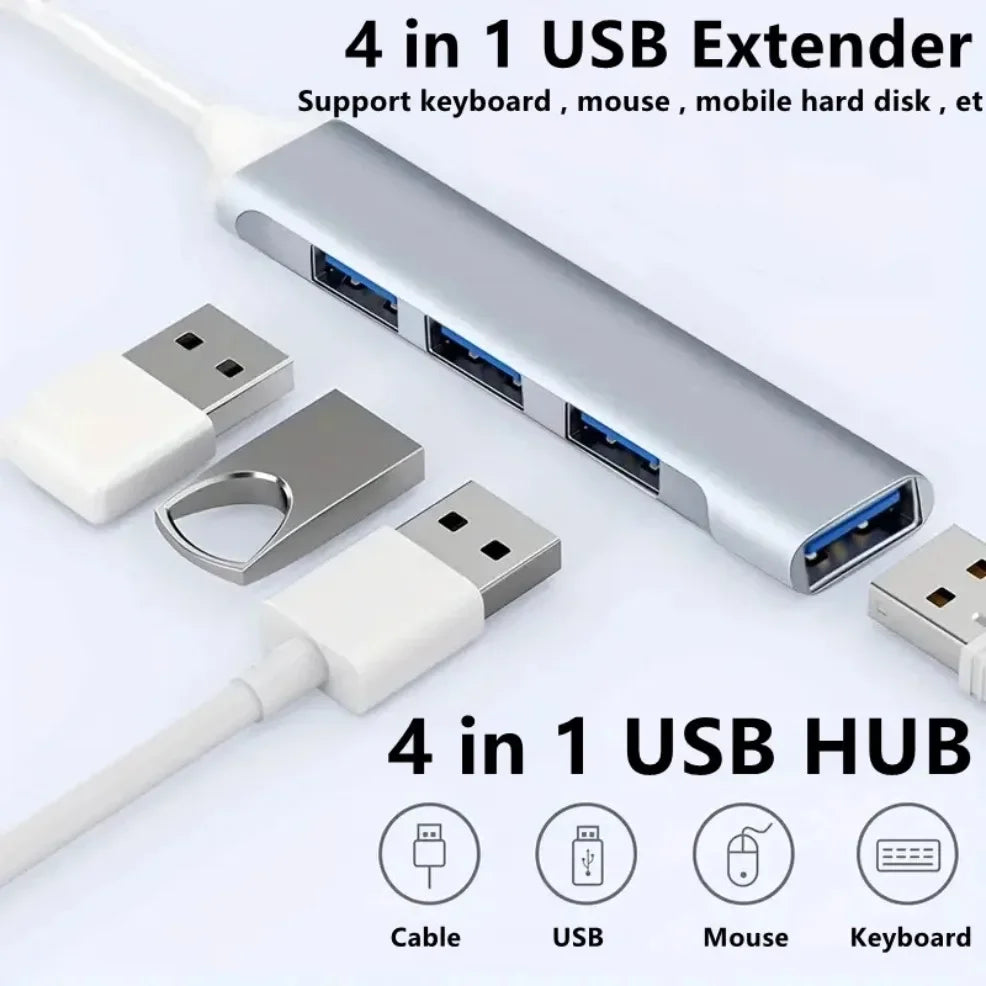 4-Port Multi Branch USB 3.0 Hub USB Hub C-Type Docking Station Adapter OTG C-Type Hub Suitable for PC USB 2.0 Huawei Macbook Pro