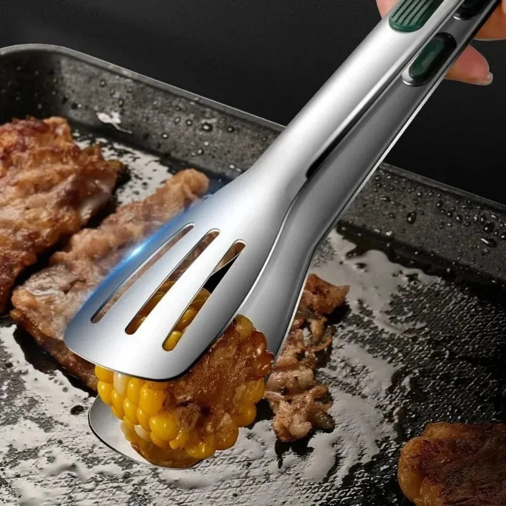 Kitchen Gadgets New Stainless Steel Food Tongs BBQ Meat Salad Bread Clip Barbecue Grill Buffet Clamp Non-slip Tong Cooking Tools