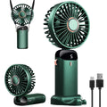 🌬️ Ventilador Portátil Recargable USB Plegable 🔋 5 Velocidades | 📱 Soporte para Celular | 🔢 Pantalla Digital | 🎒 Diseño de Mano y Colgante para el Cuello