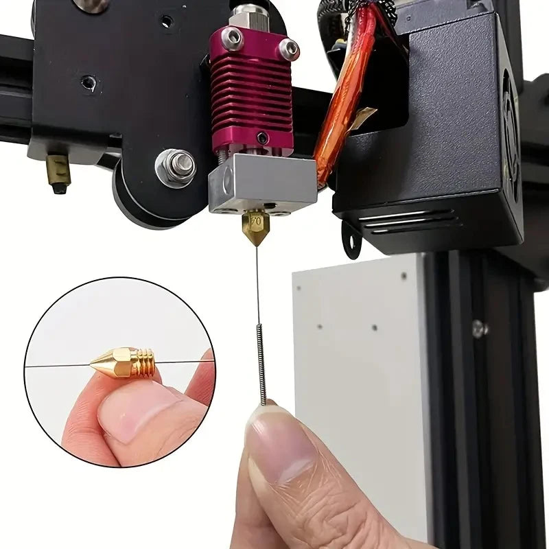 3D Printer Nozzle Cleaning Kit 0.2/0.25/0.3/0.35/0.4mm Stainless Steel Nozzle Cleaning Needles Cleaner For Car Wiper Gas Stoves