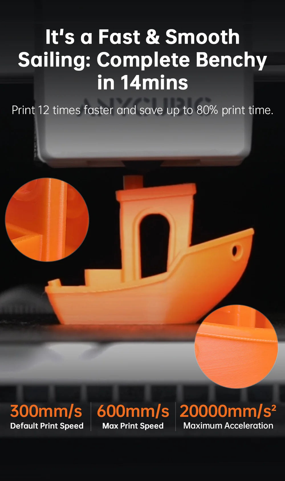 ANYCUBIC Kobra X 600mm/s Max Print Speed 3D Printer 2x Time & Material Savings Up To 19 Colors Printing AI Detection 3D Printer