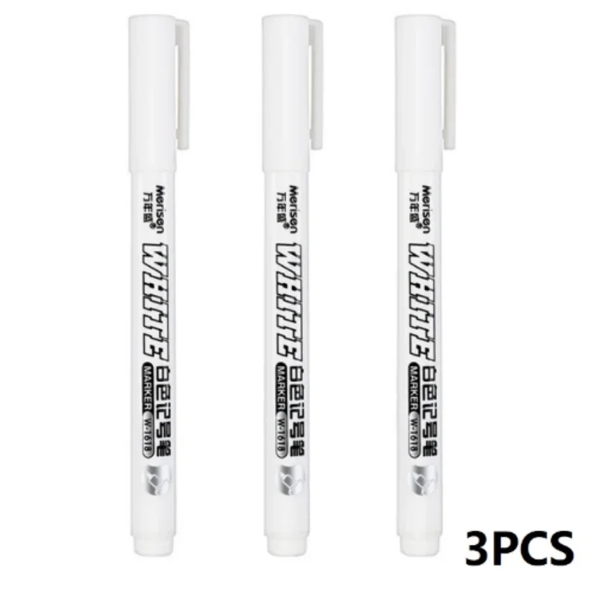Waterproof White Paint Markers, 2mm Bold Tip White Marker Pens for DIY Graffiti, Student Writing & Drawing Stationery, Multiple