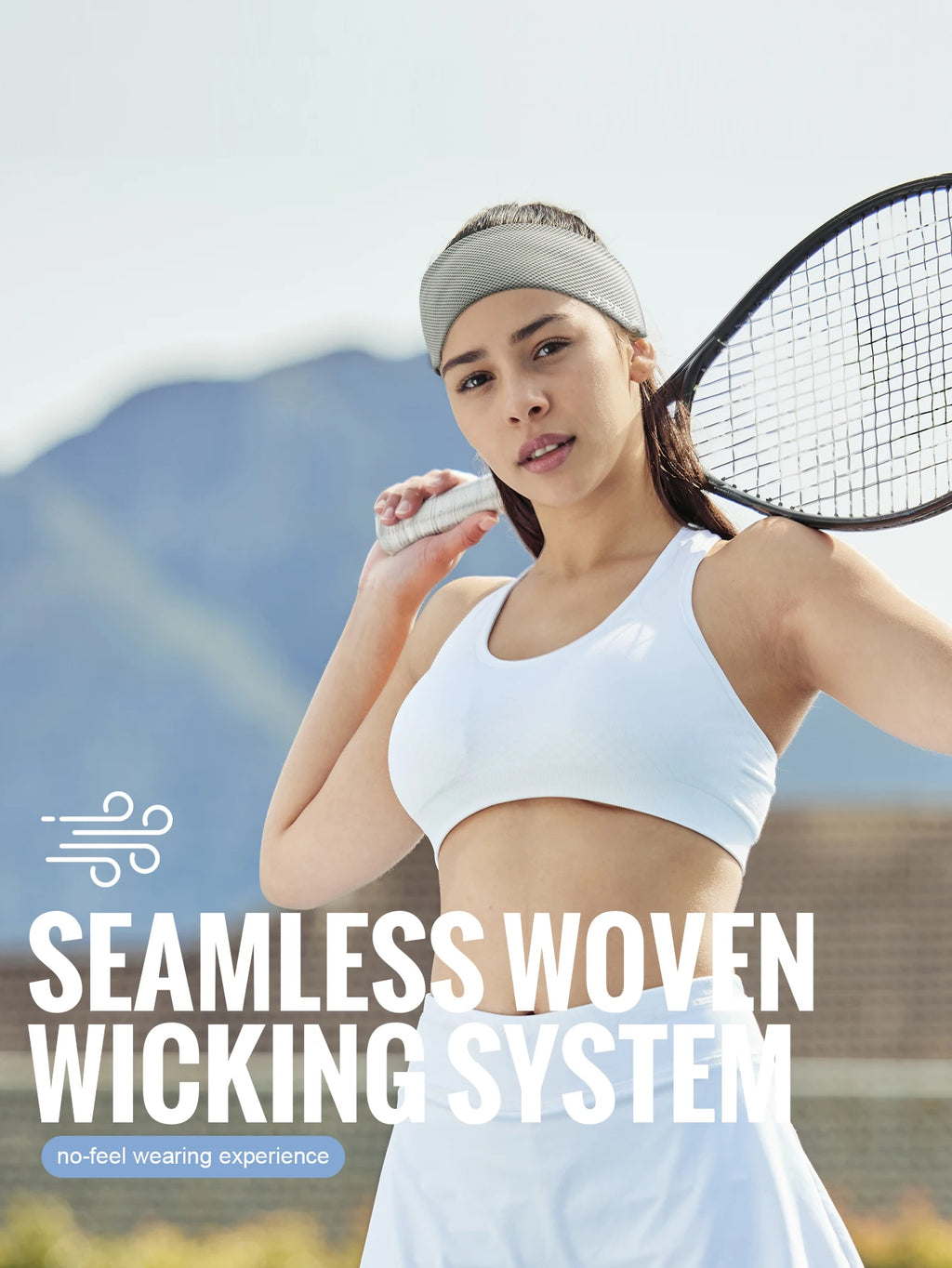 WRELS Sport Headband Sweatband Running Hair Band Yoga Fitness Gym Workout Mesh Breathable Moisture Wicking Anti Slip Hairband