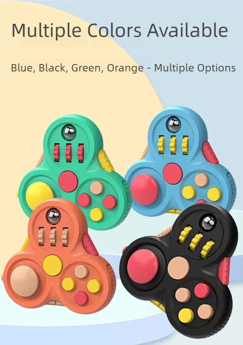 Hot-Selling Second-Generation Stress-Relief Handle, Triangular Handheld Fidget Spinner, Multi-Functional Fidget Spinner Handle, Portable Stress-Relief Handheld Toy with 12 Sensory Functions, Suitable for Anxiety, Adhd, Autism
