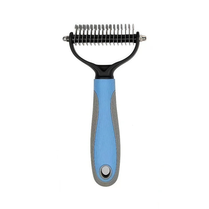 Cepillo de aseo para mascotas de acero inoxidable de doble cara: peine para eliminar el pelo, cepillo para desenredar el pelo de perros y gatos, esencial para el aseo de gatos