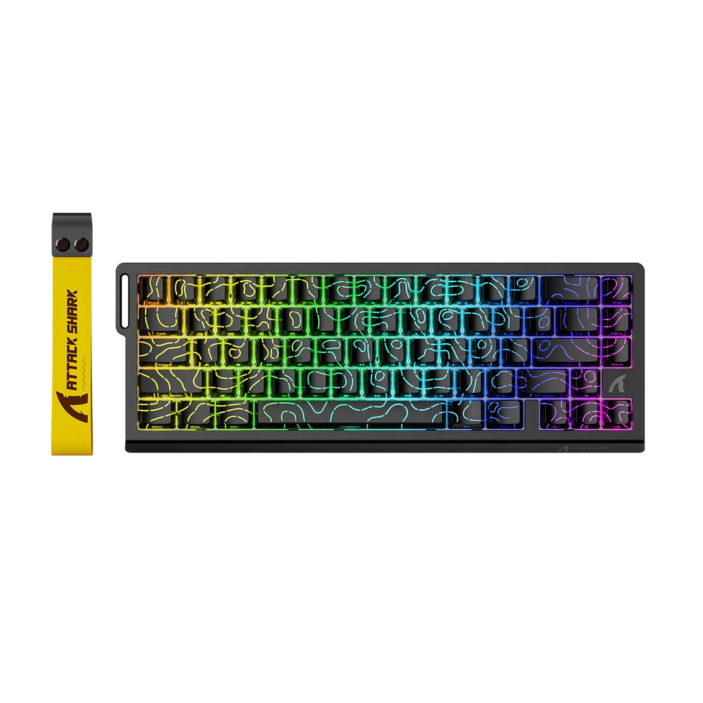 ATTACK SHARK X68HE Keyboard, PBT Double-Shot, RGB, 0.01mm, Baiyu Magnetic Switches,