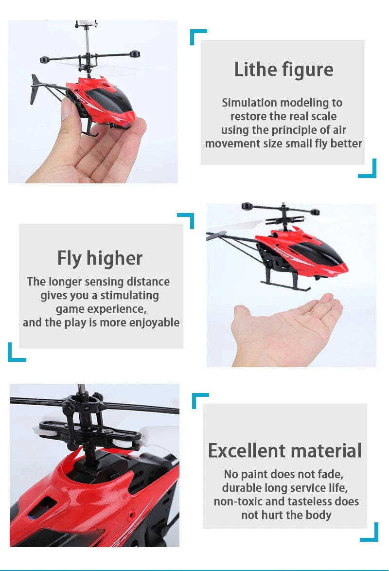 Mini Induction Hover Drone Rechargeable Flying Helicopter Safe Fall-Resistant Toy Gift for Children