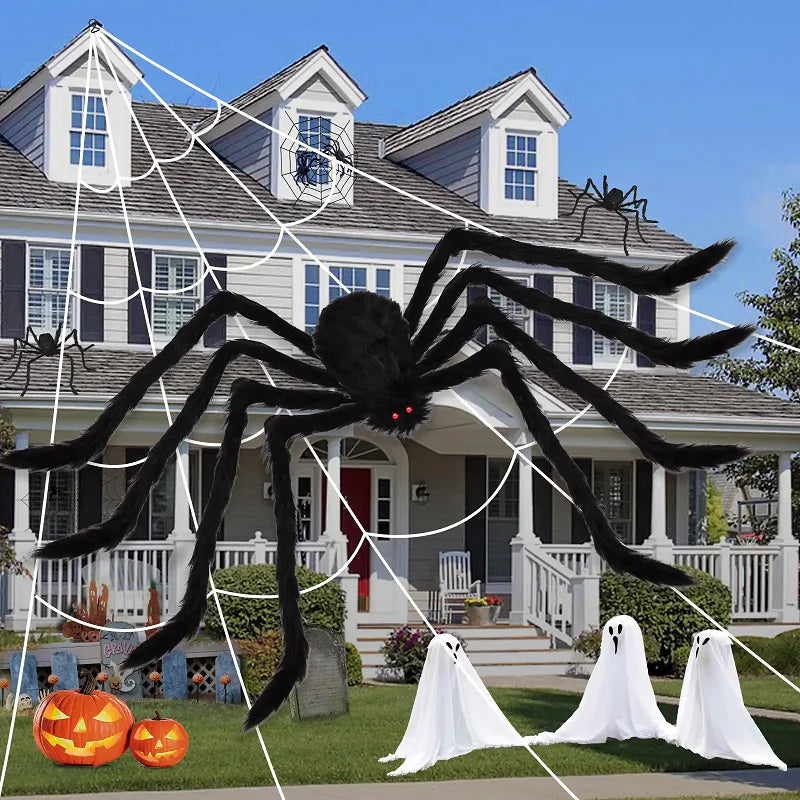 🎃🕷️ Araña Gigante de Halloween – Decoración Terrorífica para Interior y Exterior 👻🕸️