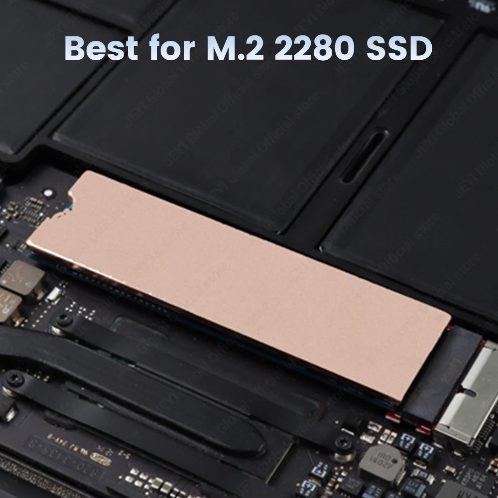 Clearance_JEYI Copper M.2 HeatSink, 3pcs 2280 SSD Copper Cooler Solid State Disk Radiator with Thermal Silicone Pad for Laptop D