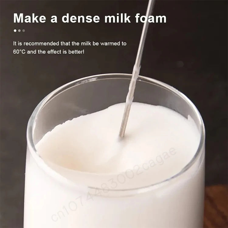 Espumador de Leche Eléctrico Inalámbrico con Carga USB Tipo C – Batidor de Mano de Acero Inoxidable ☕️🥛