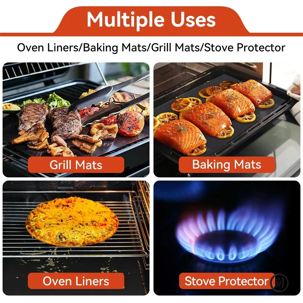 Heavy Duty Oven Liner Mat – Reusable Non-Stick Heat Resistant BBQ Grill Pad for Baking & Barbecue Cooking