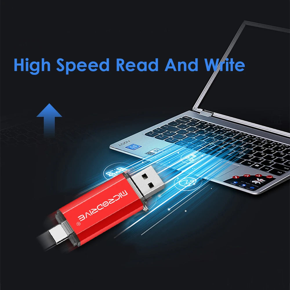 Pendrive Type C OTG USB Flash Drive 128GB 64GB 32GB 16GB 8GB 4GB USB Memory Stick 2.0 Pendrive High Speed for Type-C Device