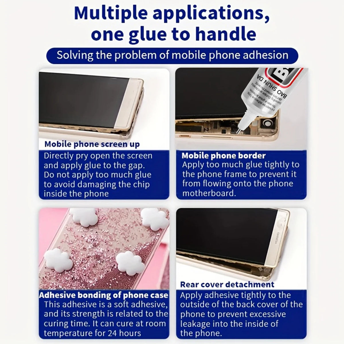 B7000 Mobile Phone Screen High-Strength Waterproof Adhesive, Universal Phone Glass Bonding Agent, 15/25/50/110ml Fast B7000 Glue