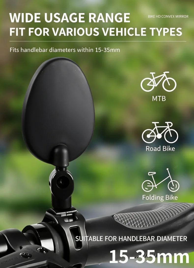 1/2PCS Bicycle Rearview Mirror 360 Degree Adjustable Rotatable Universal Cycling Handlebar Rear View Mirrors for MTB Road Bike