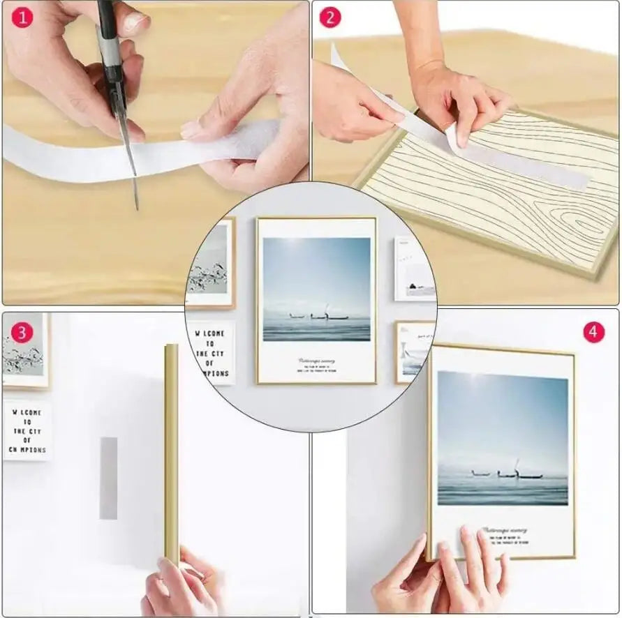 1/2/5M 20-50mm White Strong Self Adhesive Fastener Hook and Loop Strips with Glue Double-Side Mounting Tapes for DIY Craft