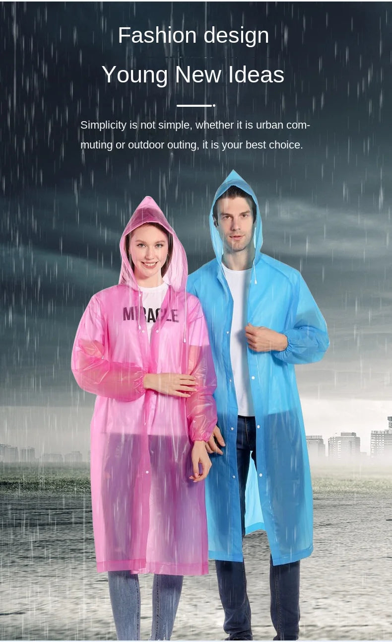 High Quality 1piece 145*68CM EVA Unisex Raincoat Thickened Raincoat Women Waterproof Men Black Camping Waterproof Rainwear Suit