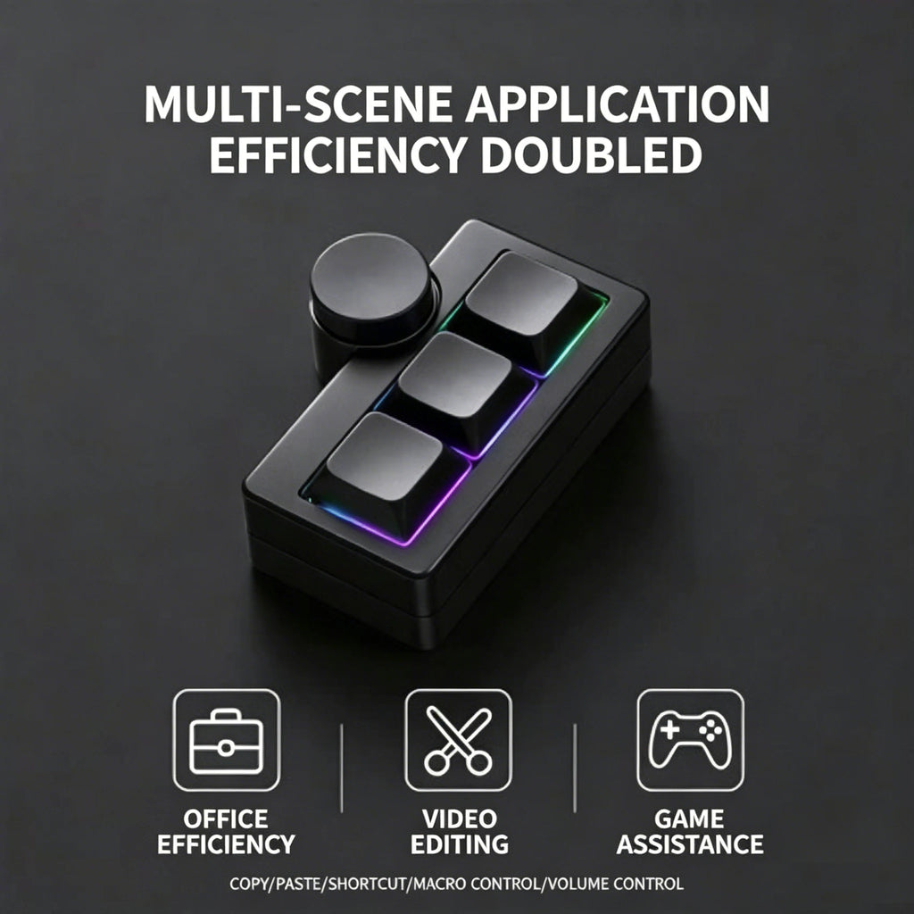 Hot-Swappable RGB Gaming Wired Mini Keyboard USB Portable Multi-Combination/Multi-Media Office/Gaming Custom Shortcut Keyboard