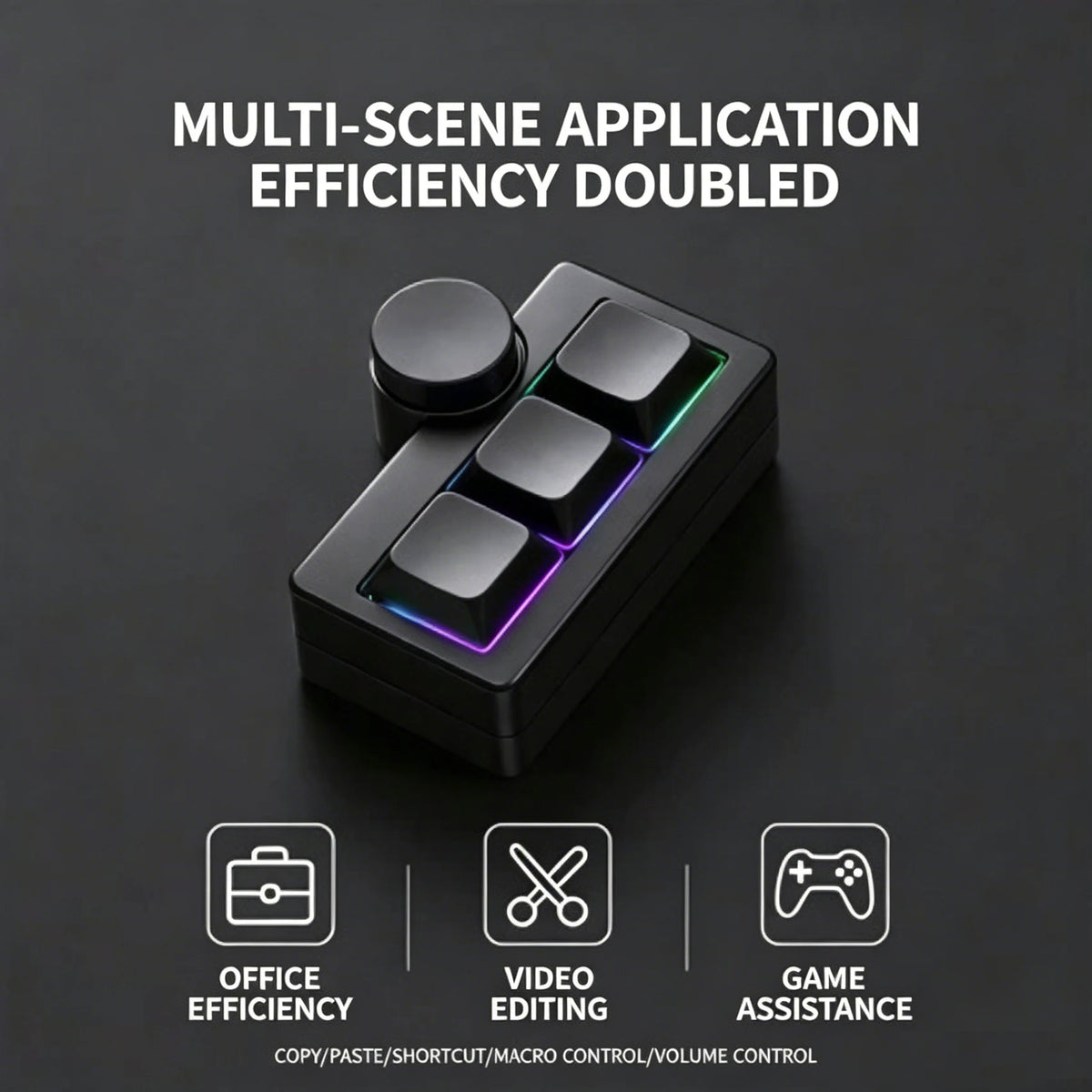Hot-Swappable RGB Gaming Wired Mini Keyboard USB Portable Multi-Combination/Multi-Media Office/Gaming Custom Shortcut Keyboard