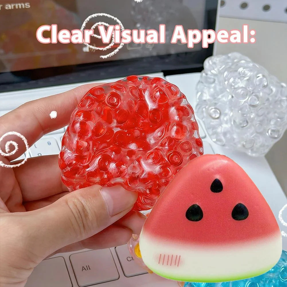 1Y-Upgrade Ice Bead Squishy Balls - Super Soft Mochi Fidget Toy with Slow Rebound Texture for Anxiety Relief & Relaxation