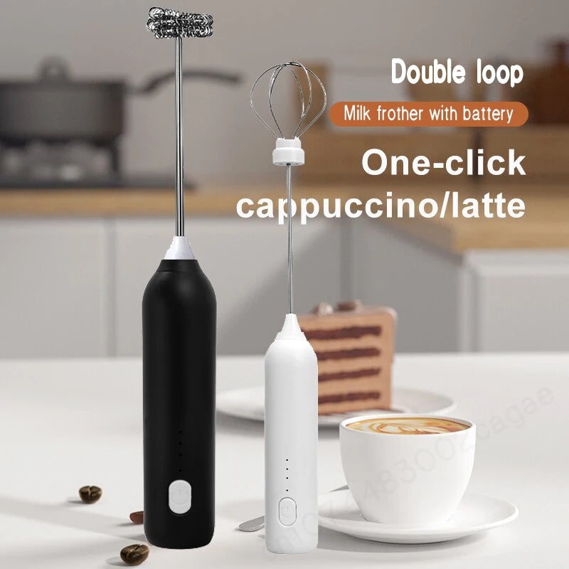 Espumador de Leche Eléctrico Inalámbrico con Carga USB Tipo C – Batidor de Mano de Acero Inoxidable ☕️🥛