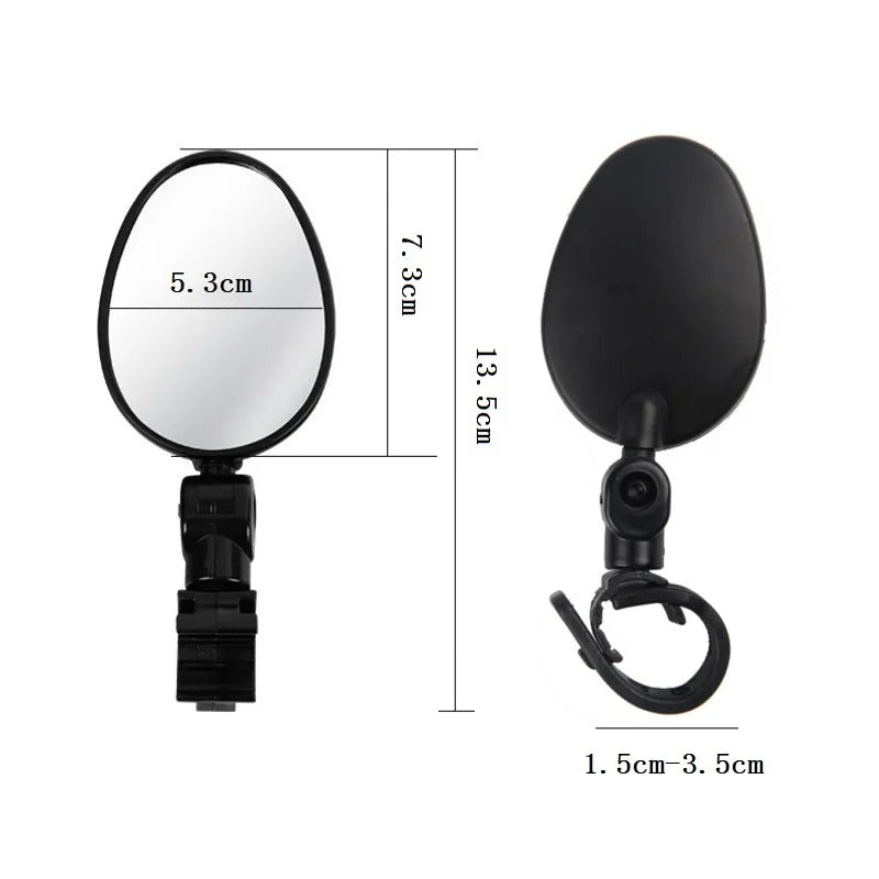 1/2PCS Bicycle Rearview Mirror 360 Degree Adjustable Rotatable Universal Cycling Handlebar Rear View Mirrors for MTB Road Bike