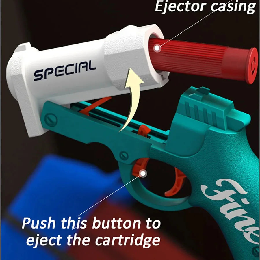 Mini S686 Shell Throwing Soft Bullet Launcher Toy Gun Airsoft Foam Bullet Blaster CS Outdoor Play Gun Children Pistol