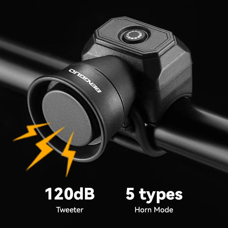 5 Mode Bicycle Electric Horn MTB Super Loud 120db Bell Bike Electronic Horn Scooter Personalized bell Riding Accessories