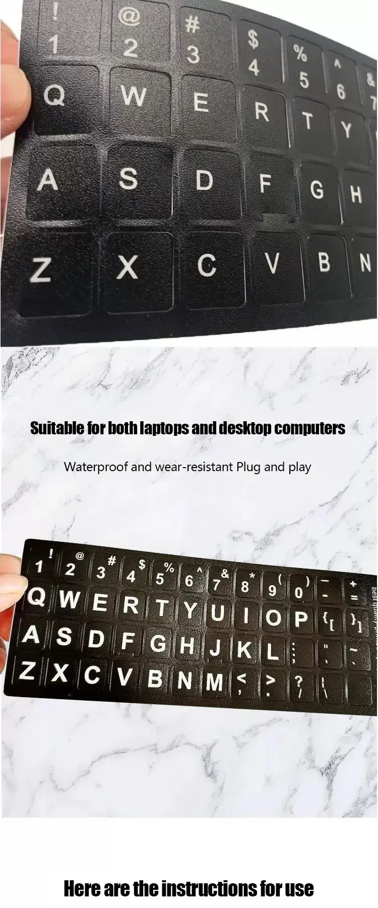 Keyboard Letter Stickers, Computer Keyboard Keycaps Repair Stickers, English Stickers, Notebook Frosted Self-Adhesive Stickers