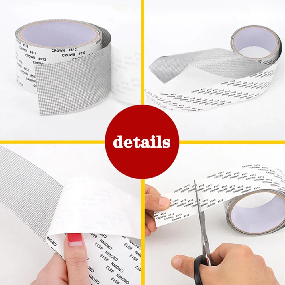 Mosquito Net Windows Anti-Mosquito Mesh Easy-to-Apply Waterproof Window Screen Repair Tape Self-Adhesive Mesh Patch