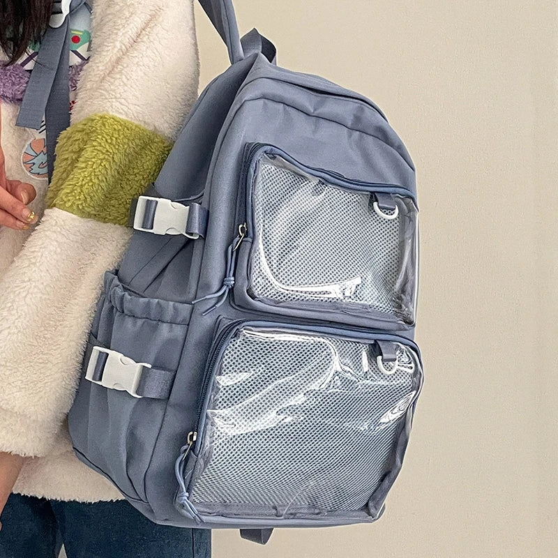 🎒✨ Mochila Transparente Estilo Japonés ITA – Gran Capacidad para Escuela, Universidad y Cosplay 💖🌸