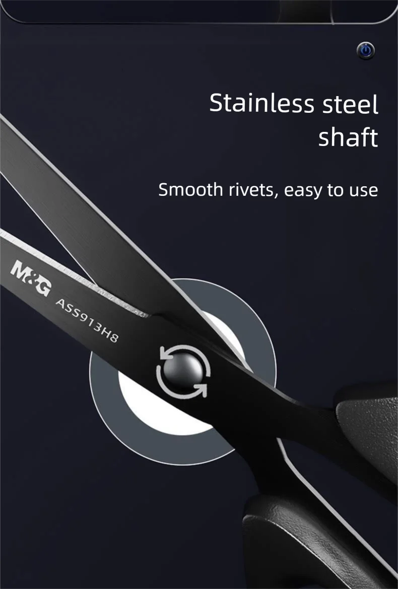 High Hardness Black Blade Scissors Anti-rust Anti-stick Sharp Durable Multipurpose Home Office Craft Sewing Paper Fabric Shears