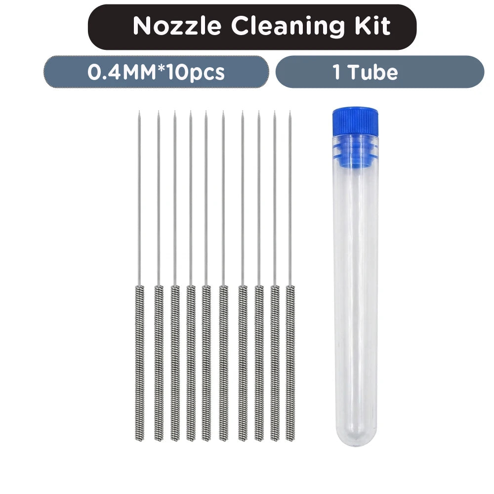 3D Printer Nozzle Cleaning Needles Kit Stainless Steel 0.15-1.0mm Needles Anti-Clog Cleaner Tool For Creality Ender Bambu Lab