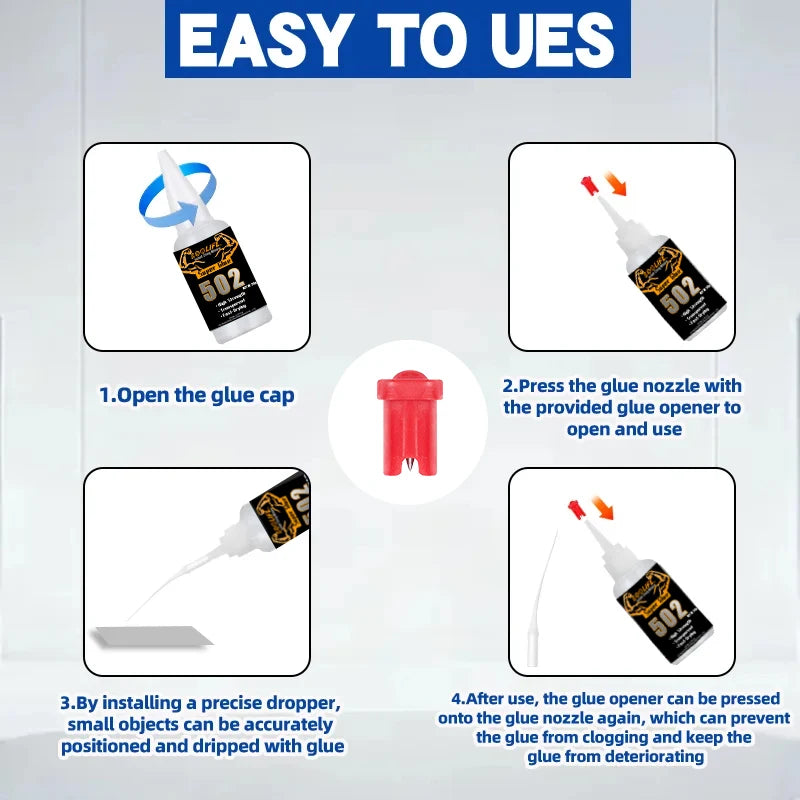 502 Super Glue Quick-drying Strong Cyanoacrylate Glue Is Used for DIY Handicraft Repair of Metal, Wood, Plastic and Ceramics.20g