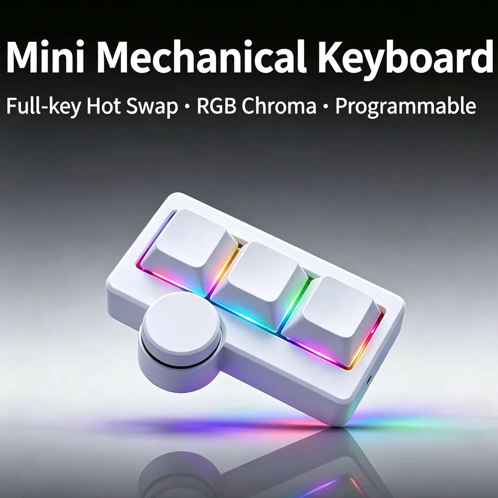 Hot-Swappable RGB Gaming Wired Mini Keyboard USB Portable Multi-Combination/Multi-Media Office/Gaming Custom Shortcut Keyboard