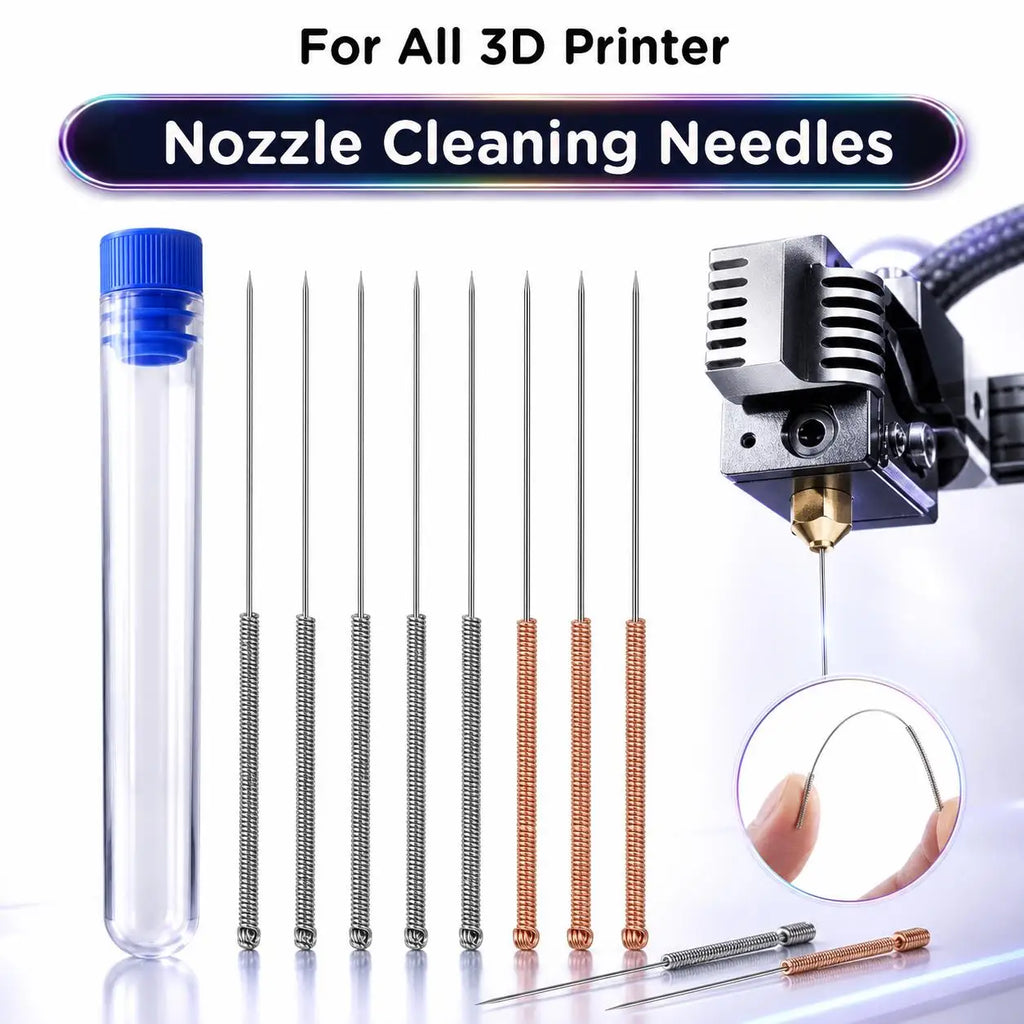 3D Printer Nozzle Cleaning Needles Kit Stainless Steel 0.15-1.0mm Needles Anti-Clog Cleaner Tool For Creality Ender Bambu Lab