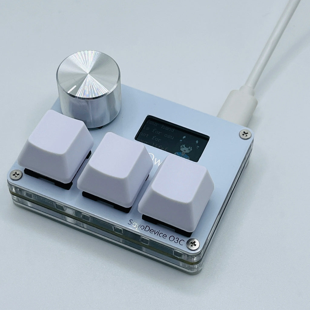 O3C SayoDevice OSU O3C Rapid Trigger Hall Switches Magnetic Pink Switches Keyboard With Knob Screen Copy Paste Shotcut