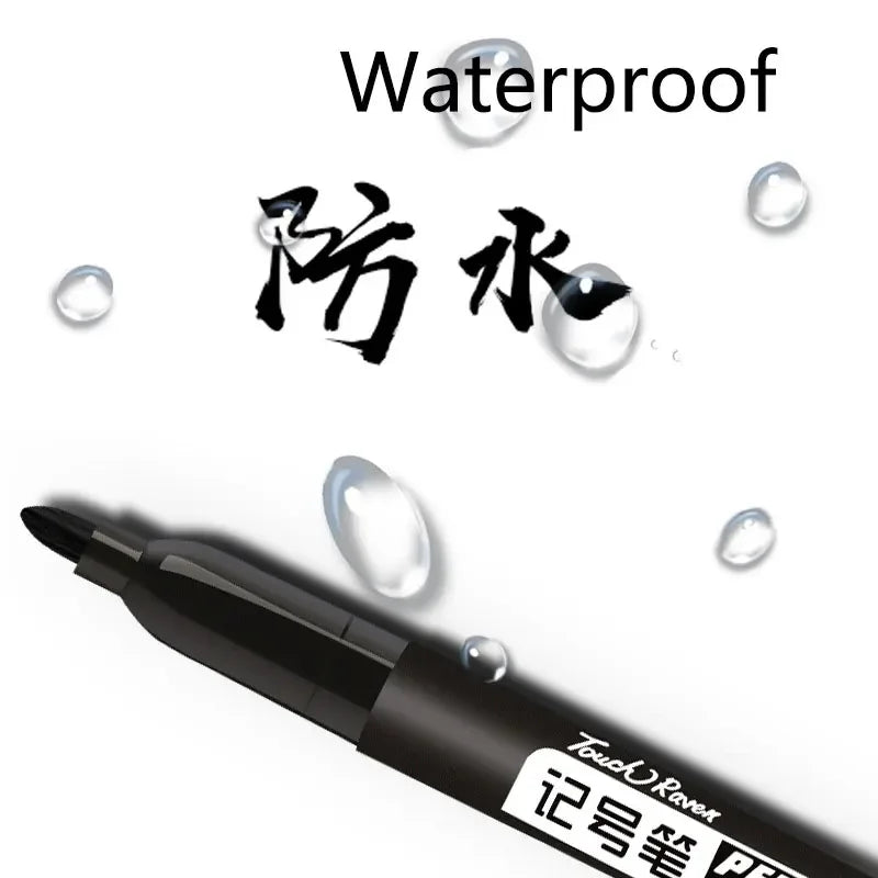 Permanent Marker Pen Drawing Markers Black Blue Red Waterproof Ink Sketch Pens Stationery Art School Supplies For Glass Metal