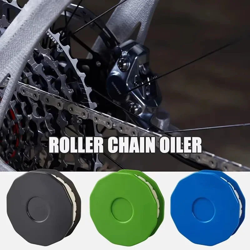 Portable Bicycle Chain Oiler Roller Lube Cycling Riding Gear Parts Bike Repair Tools Chain Oil Applicator Heavy‑Duty No‑mess New