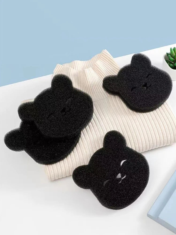 2 /4 Sets Of Household Pet Hair Remover, Machine Washed Bear Sticky Sponge, Reusable, Suitable For Washing Machine, Dryer, Black
